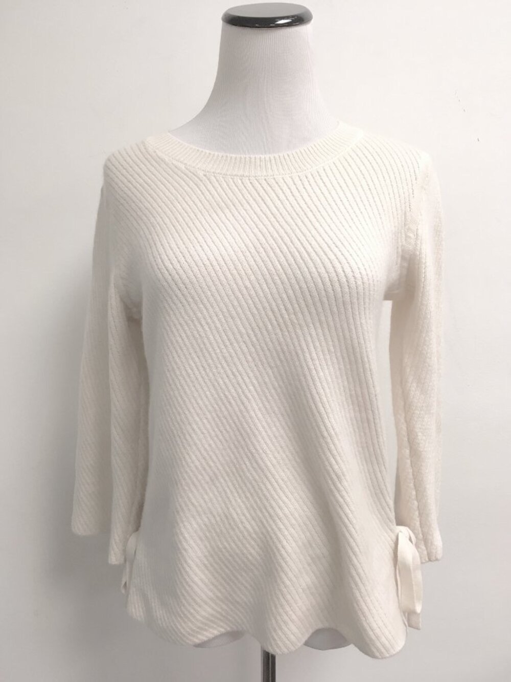 Todd & Duncan Scotland ribbed Cashmere cream boat neck Sweater tunic top XS